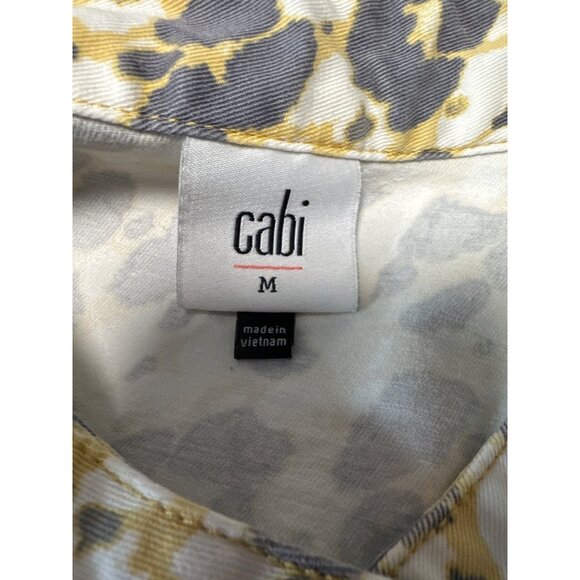 CAbi 5854 Providence Shirt Jacket Women Leopard Yellow Shacket Size M - Picture 6 of 9